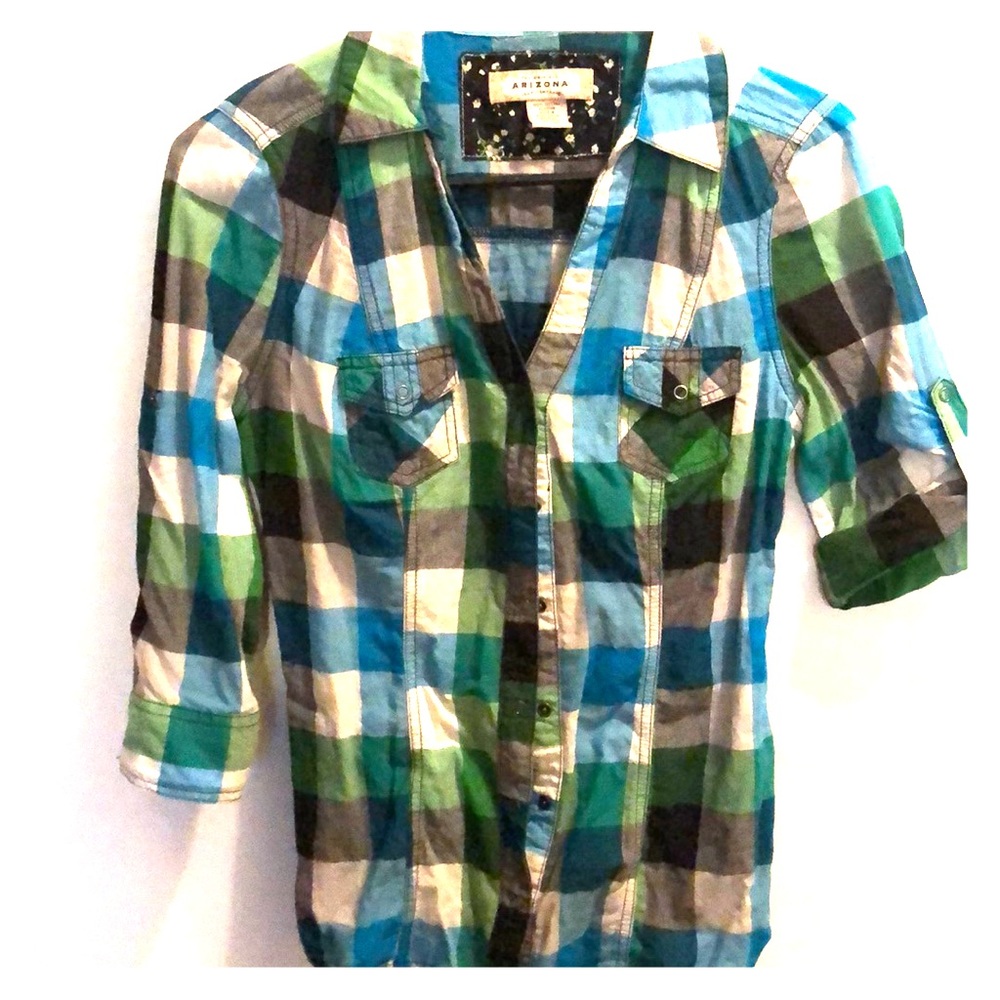 Arizona plaid button up shirt